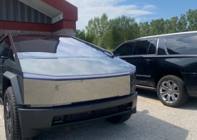 Reflective finish on Tesla