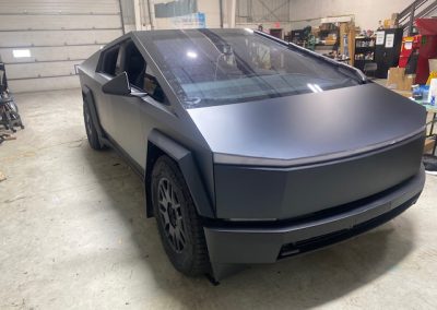 Windows tinting and wrap on Tesla truck