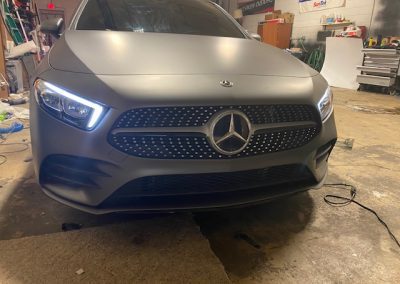 Matte gray finish on car