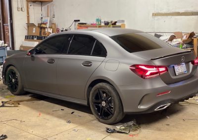 Matte gray finish on car